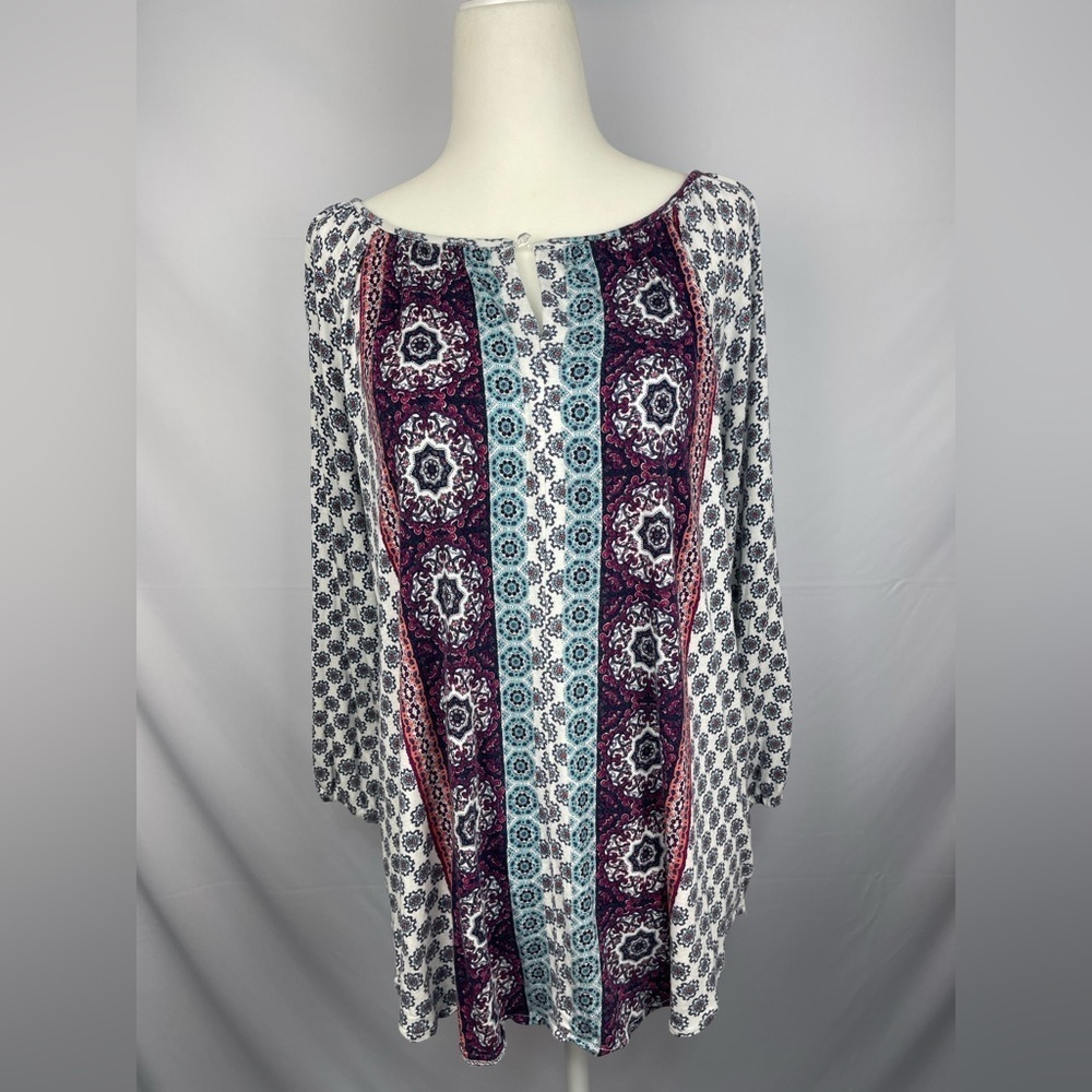 Absolutely Famous medallion print tunic top women’s size M - Picture 6 of 16